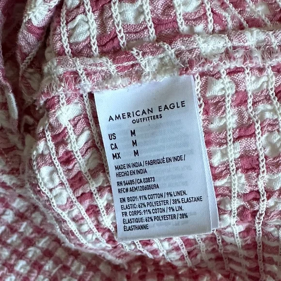 American Eagle Outfitters Red Gingham Adjustable Camisole Top Size Medium - Picture 8 of 9